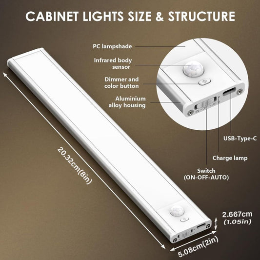 LED PIR Motion Sensor Cabinet With USB Rechargeble