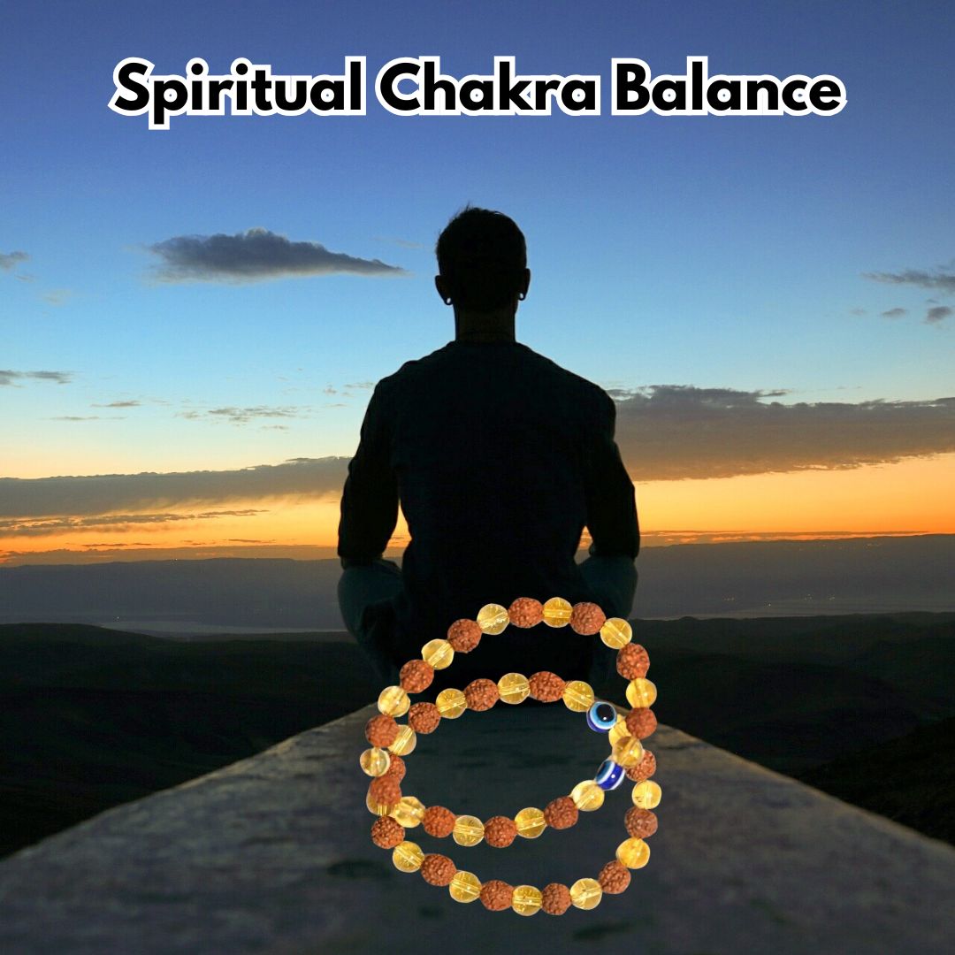 Rudraksha Citrine Crystal Bracelet (BUY 1 GET 1 FREE)