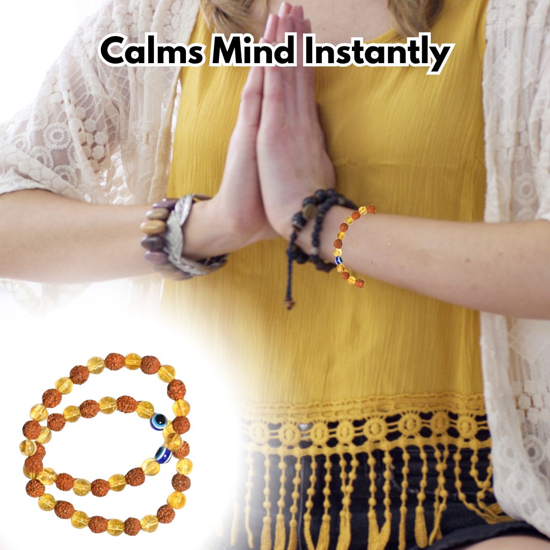 Rudraksha Citrine Crystal Bracelet (BUY 1 GET 1 FREE)