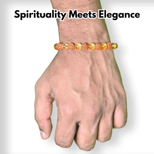 Rudraksha Citrine Crystal Bracelet (BUY 1 GET 1 FREE)
