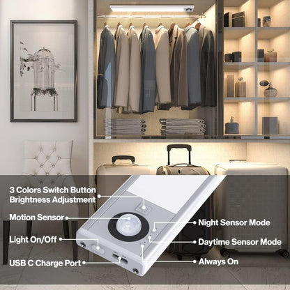 LED PIR Motion Sensor Cabinet  With USB Rechargeble